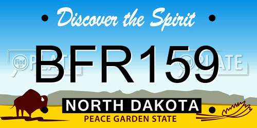BFR159 North Dakota License Plate