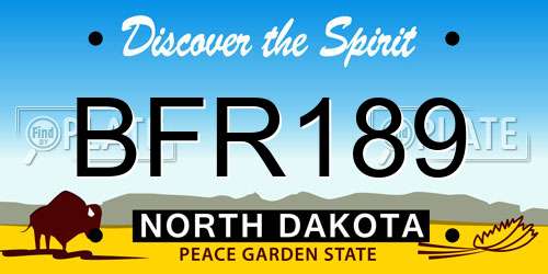 BFR189 North Dakota License Plate