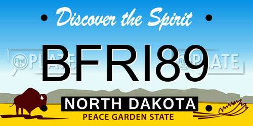 BFRI89 North Dakota License Plate