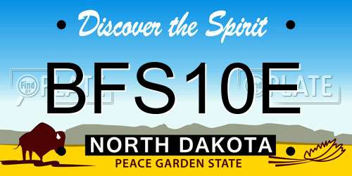 BFS10E North Dakota License Plate