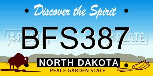 BFS387 North Dakota License Plate