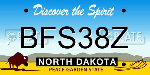 BFS38Z North Dakota License Plate