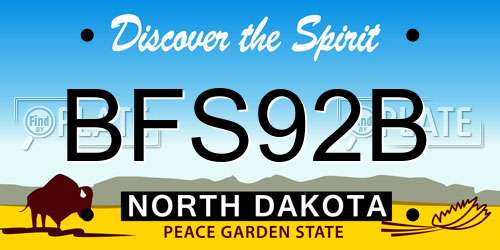 BFS92B North Dakota License Plate