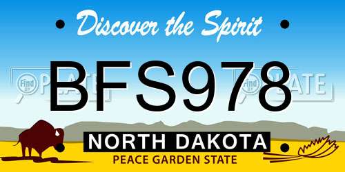 BFS978 North Dakota License Plate