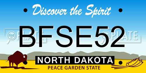 BFSE52 North Dakota License Plate