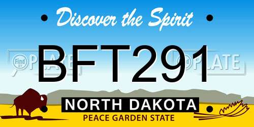 BFT291 North Dakota License Plate