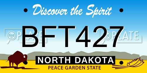 BFT427 North Dakota License Plate
