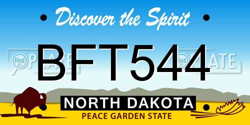 BFT544 North Dakota License Plate
