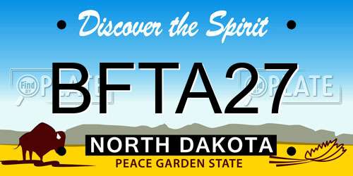 BFTA27 North Dakota License Plate