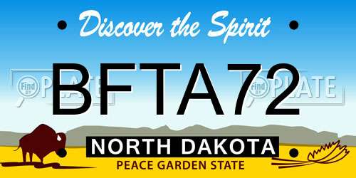 BFTA72 North Dakota License Plate