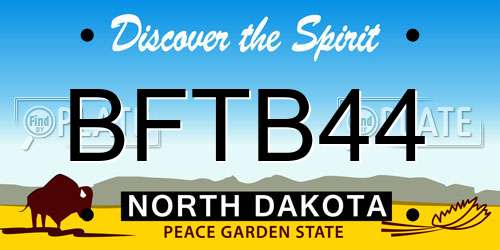 BFTB44 North Dakota License Plate