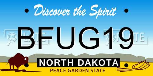BFUG19 North Dakota License Plate