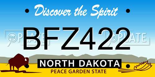 BFZ422 North Dakota License Plate