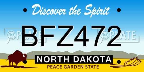BFZ472 North Dakota License Plate
