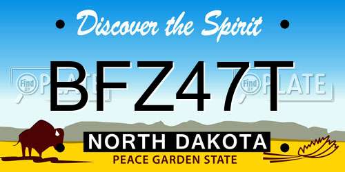 BFZ47T North Dakota License Plate