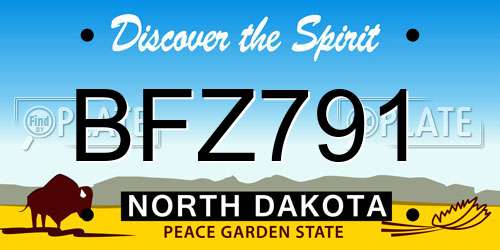 BFZ791 North Dakota License Plate