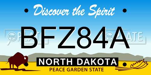 BFZ84A North Dakota License Plate
