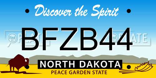 BFZB44 North Dakota License Plate