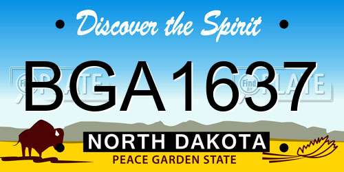 BGA1637 North Dakota License Plate