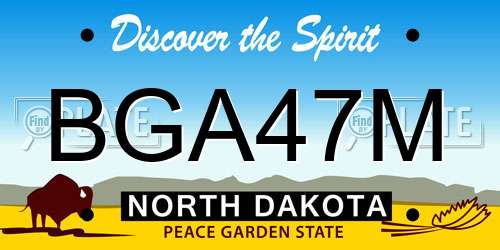 BGA47M North Dakota License Plate