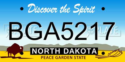 BGA5217 North Dakota License Plate