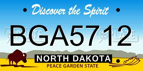 BGA5712 North Dakota License Plate