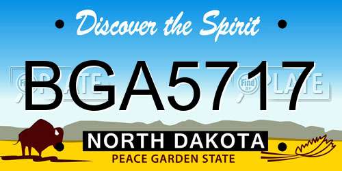 BGA5717 North Dakota License Plate