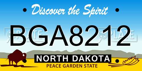 BGA8212 North Dakota License Plate