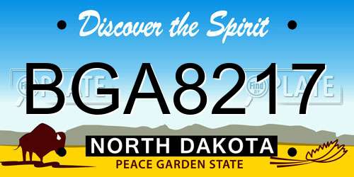 BGA8217 North Dakota License Plate