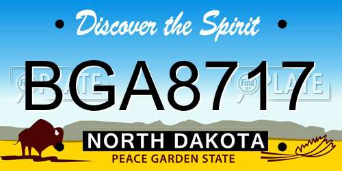 BGA8717 North Dakota License Plate