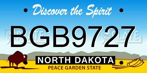 BGB9727 North Dakota License Plate