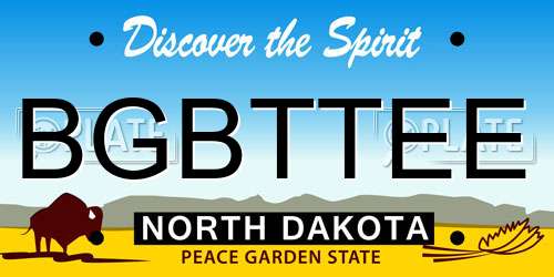 BGBTTEE North Dakota License Plate