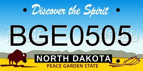 BGE0505 North Dakota License Plate