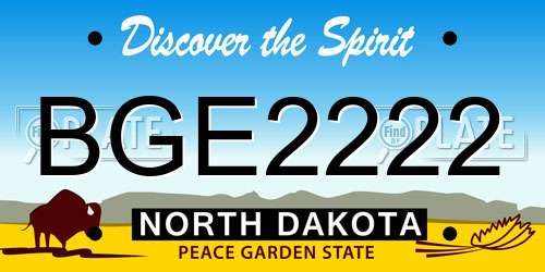 BGE2222 North Dakota License Plate
