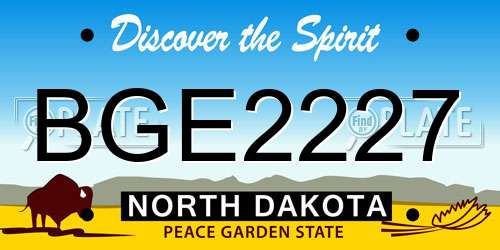 BGE2227 North Dakota License Plate