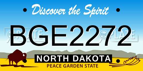 BGE2272 North Dakota License Plate