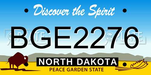 BGE2276 North Dakota License Plate