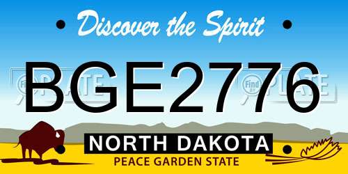 BGE2776 North Dakota License Plate