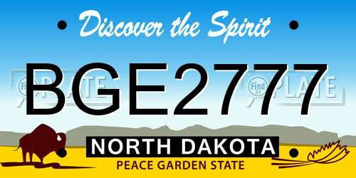 BGE2777 North Dakota License Plate