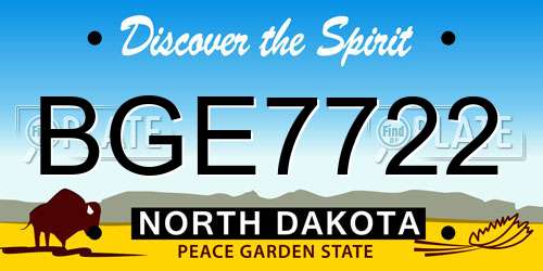 BGE7722 North Dakota License Plate