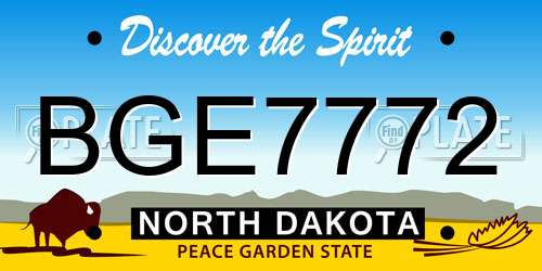 BGE7772 North Dakota License Plate