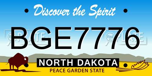 BGE7776 North Dakota License Plate