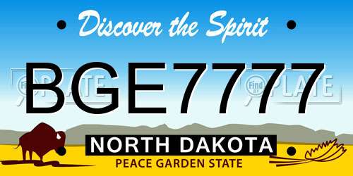 BGE7777 North Dakota License Plate