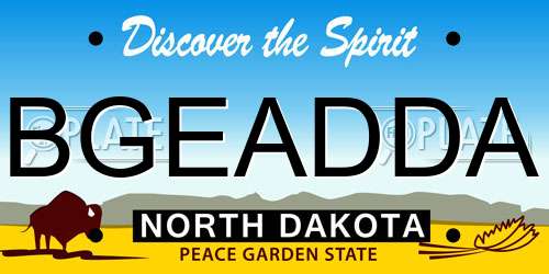 BGEADDA North Dakota License Plate