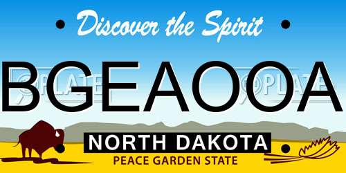 BGEAOOA North Dakota License Plate