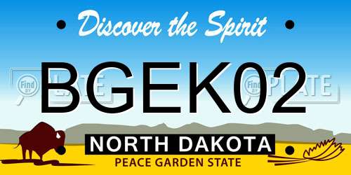 BGEK02 North Dakota License Plate