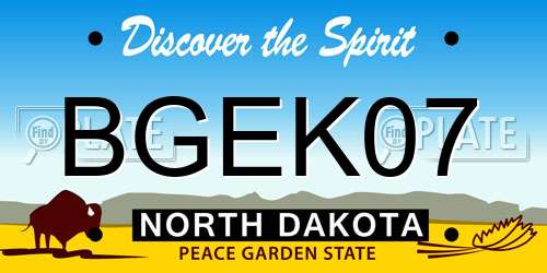 BGEK07 North Dakota License Plate