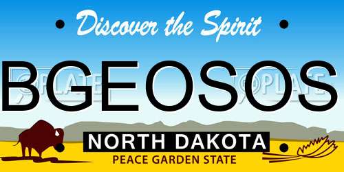BGEOSOS North Dakota License Plate