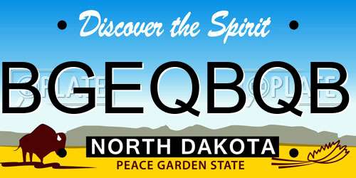 BGEQBQB North Dakota License Plate