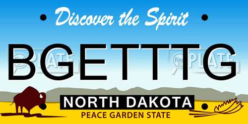 BGETTTG North Dakota License Plate